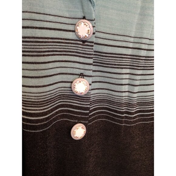 Misook Woman 1X Ombré Striped Cardigan Sweater Blazer Jacket Dressy Metallic - Picture 10 of 10